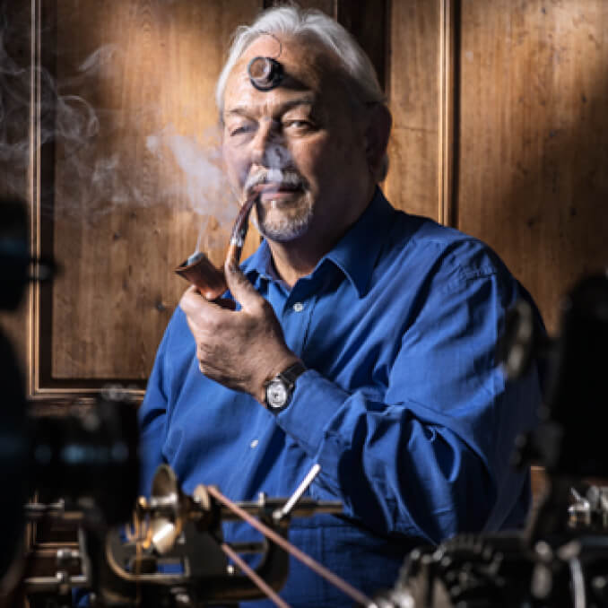 Philippe Dufour with a pipe